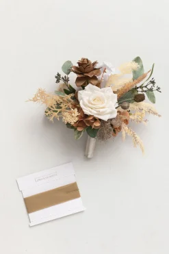 Bridesmaid Posy in Earth Brown & Beige