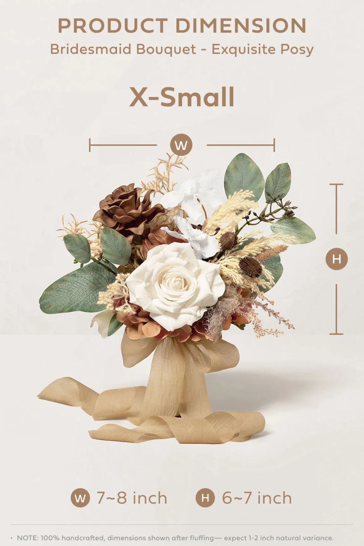 Bridesmaid Posy in Earth Brown & Beige