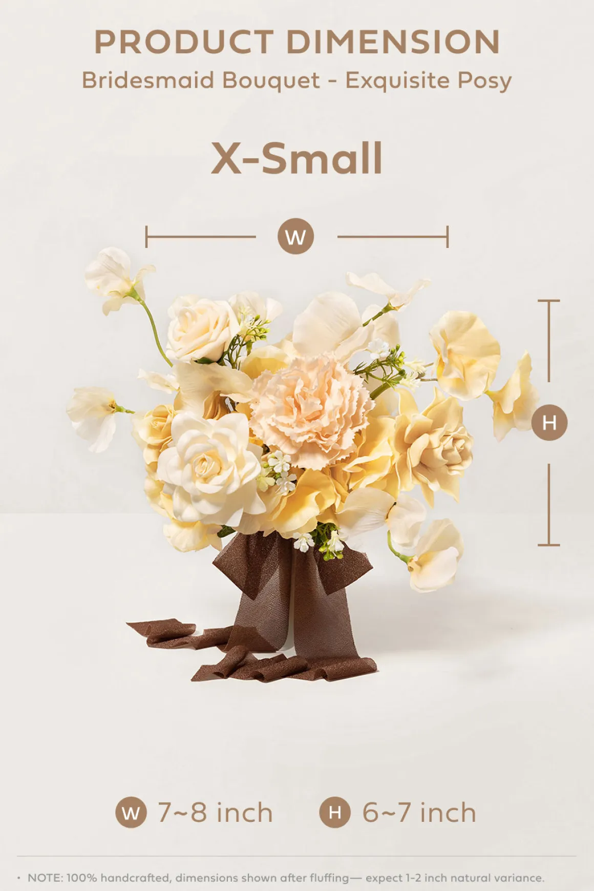 Bridesmaid Posy in Earth Brown & Butter Yellow | Clearance