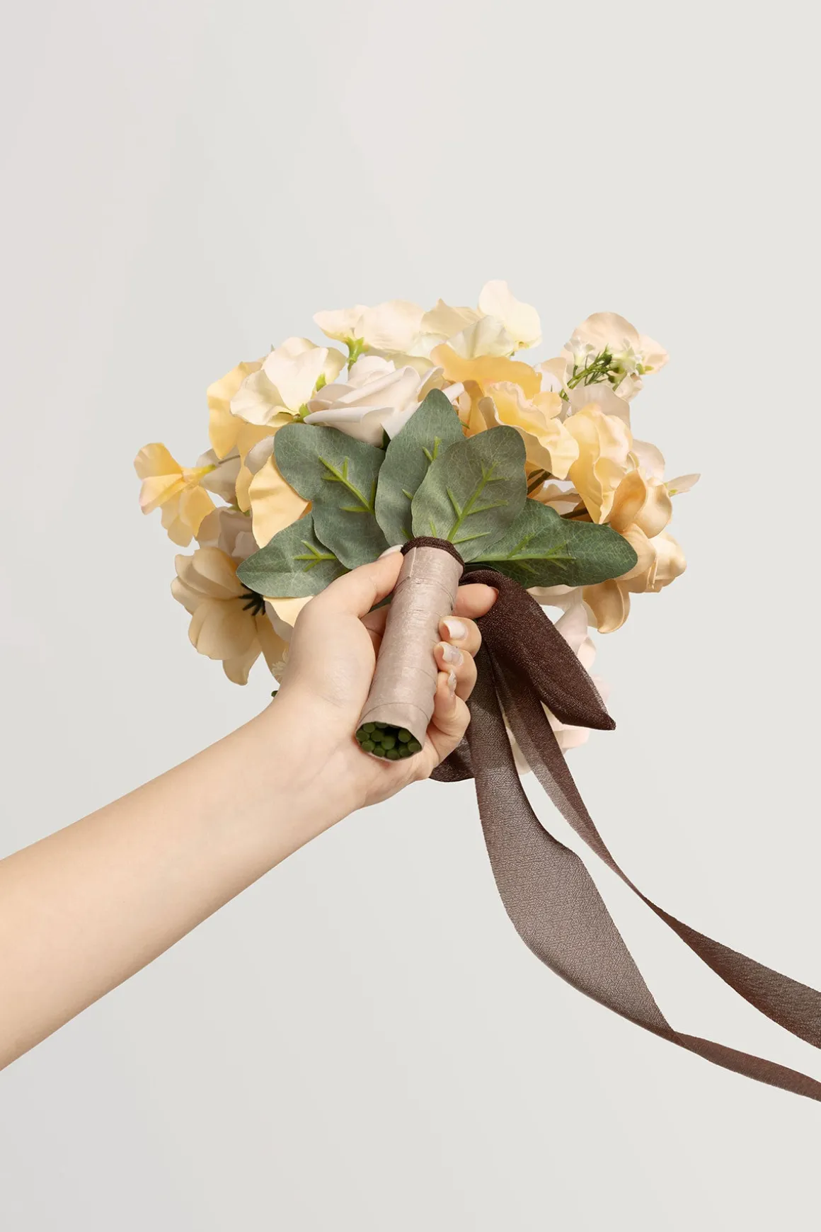 Bridesmaid Posy in Earth Brown & Butter Yellow | Clearance