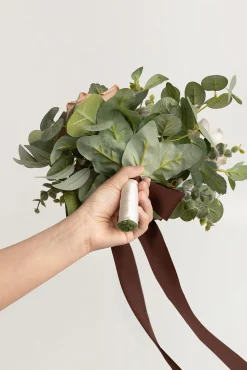 7" Bridesmaid Posy in Earth Brown & Sand Beige (Set of 6 )