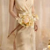 Bridesmaid Posy in Earth Brown & Butter Yellow (Set of 6)