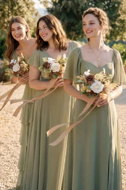 Bridesmaid Posy in Earth Brown & Beige (Set of 6)