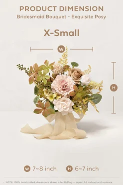Bridesmaid Posy in Powder Pink & Olive Green