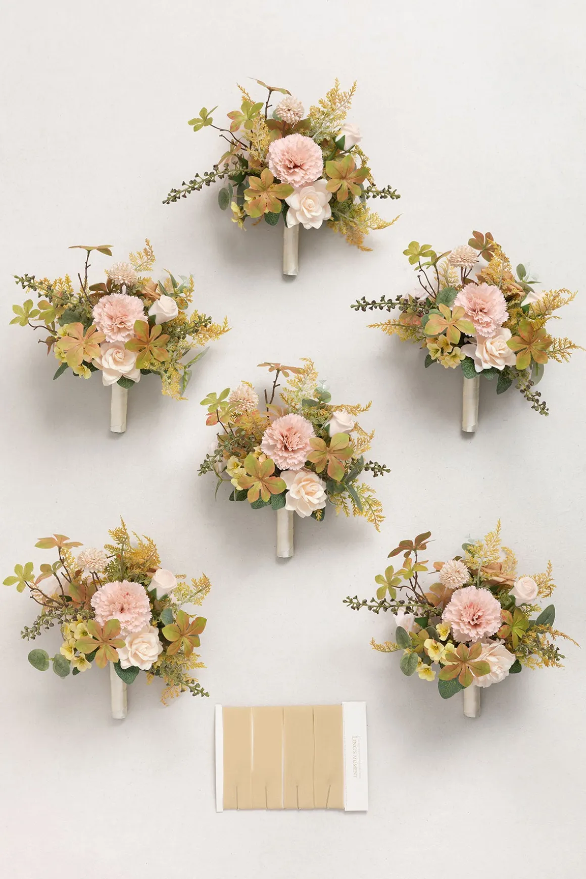 Bridesmaid Posy in Powder Pink & Olive Green