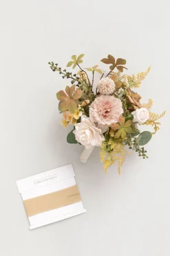 Bridesmaid Posy in Powder Pink & Olive Green (Set of 1) | Clearance