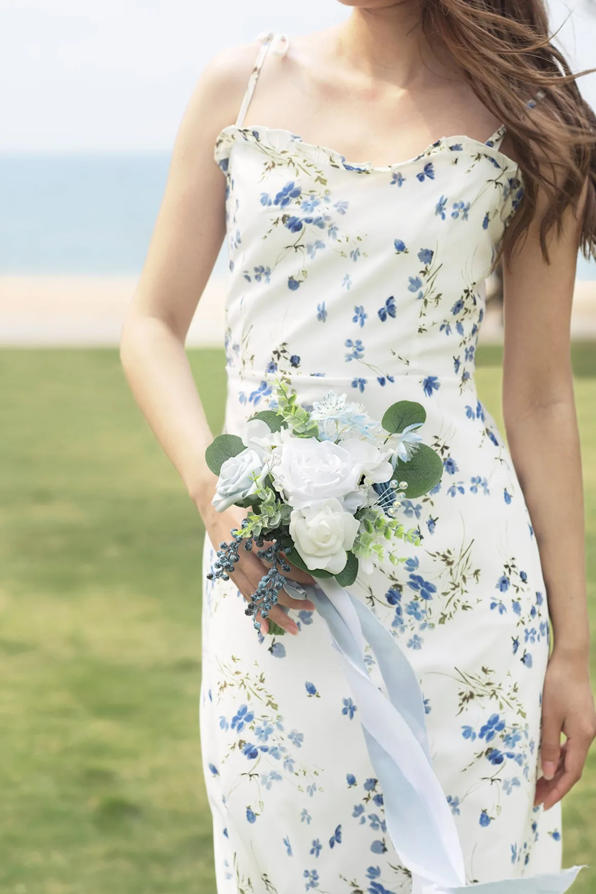 Bridesmaid Posy in Romantic Dusty Blue