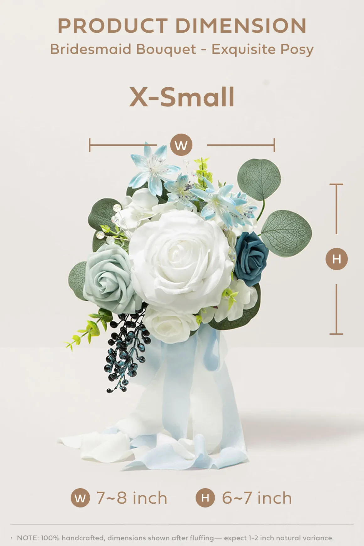 Bridesmaid Posy in Romantic Dusty Blue