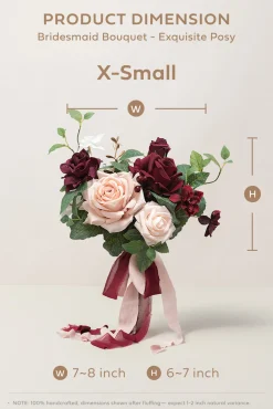 7" Bridesmaid Posy in Romantic Marsala (Set of 1 )