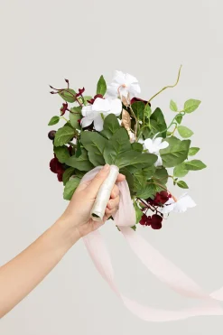 7" Bridesmaid Posy in Romantic Marsala (Set of 6 )