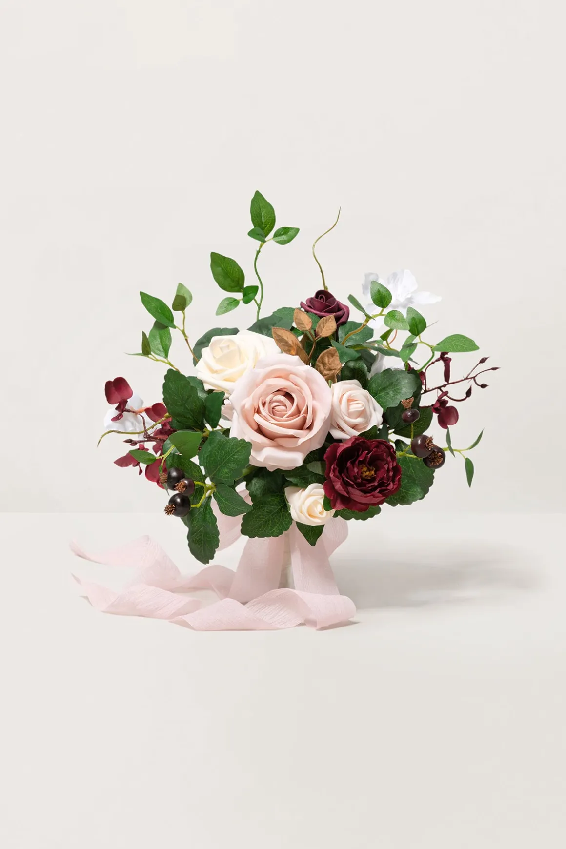 7" Bridesmaid Posy in Romantic Marsala (Set of 6 )