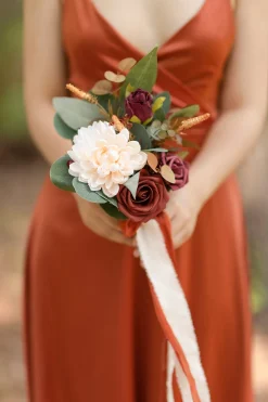 Bridesmaid Posy in Sunset Terracotta