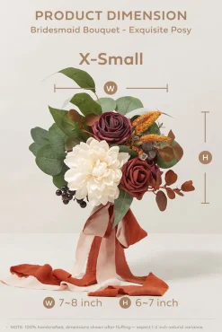 7" Bridesmaid Posy (Set of 6) - Amber