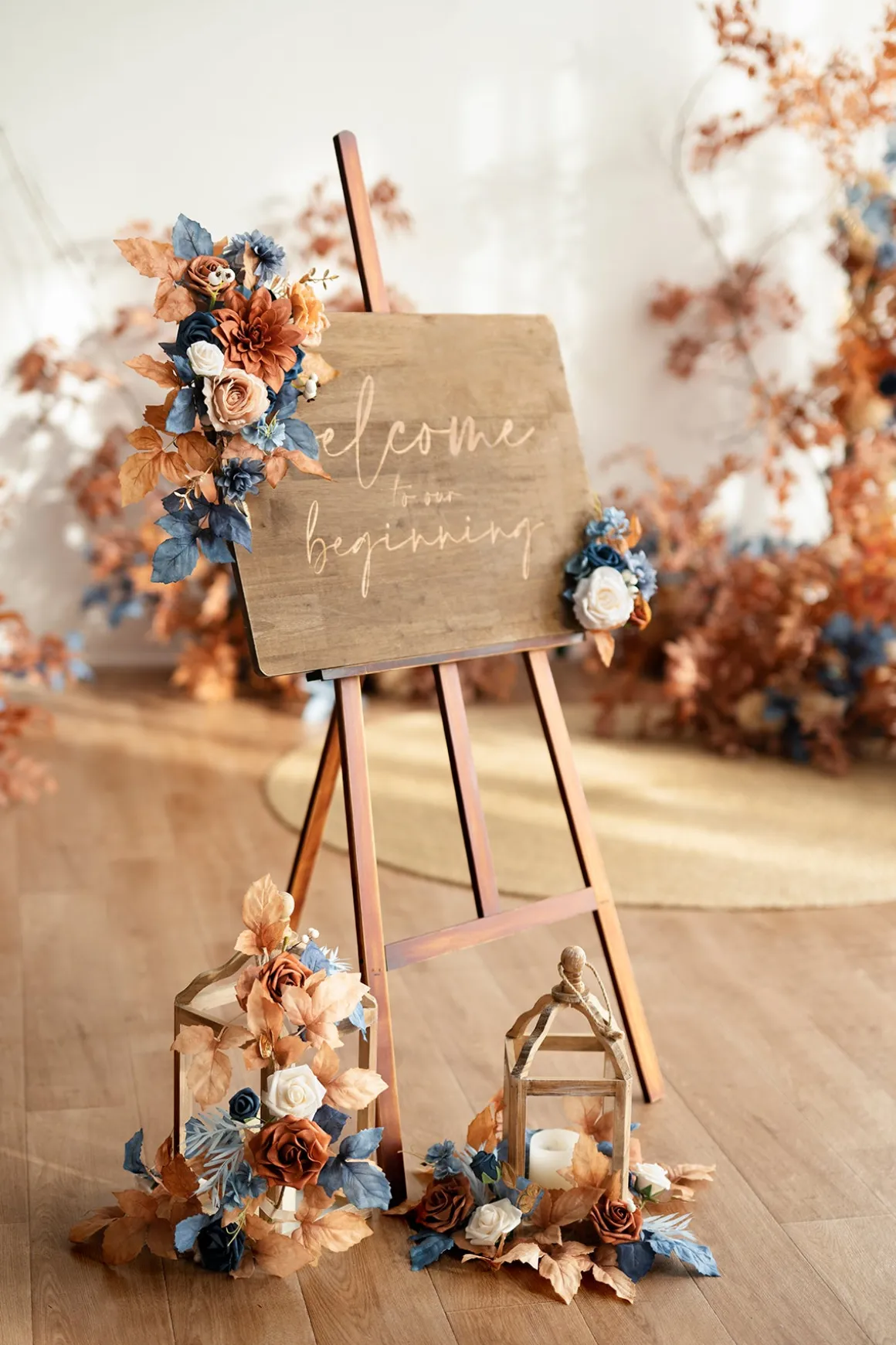 Ceremony Decor Package in Russet Orange & Denim Blue