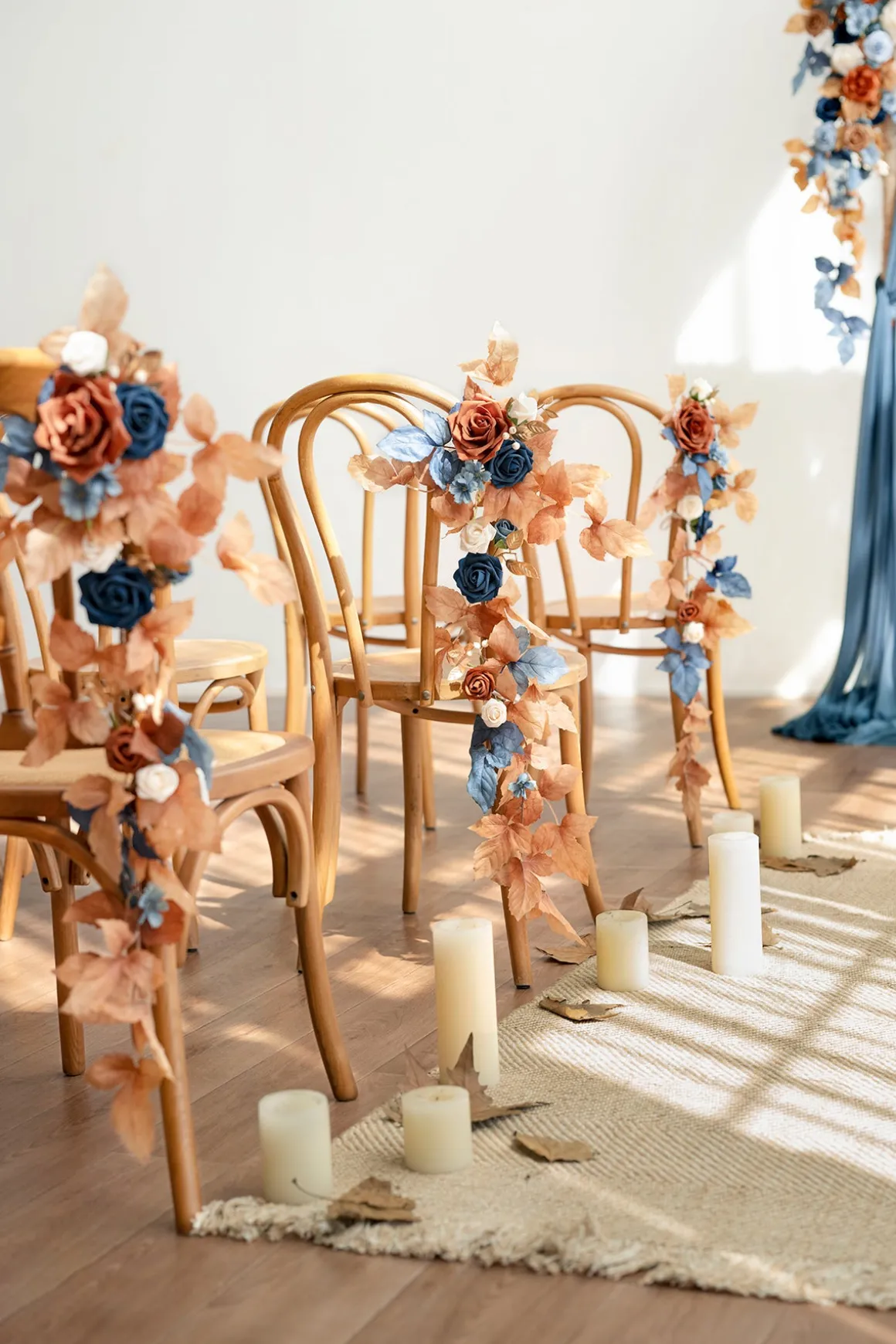 Ceremony Decor Package in Russet Orange & Denim Blue