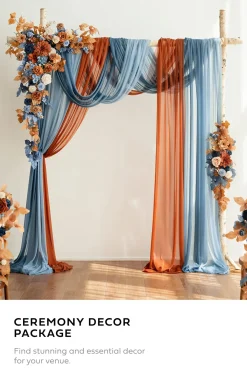 Ceremony Decor Package in Russet Orange & Denim Blue