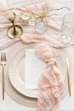 Cheesecloth Napkins & Table Runner Set for Reception