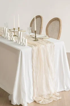Cheesecloth Napkins & Table Runner Set for Reception