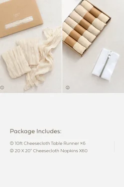 Cheesecloth Napkins & Table Runner Set for Reception