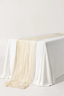 Cheesecloth Table Runner in Ivory