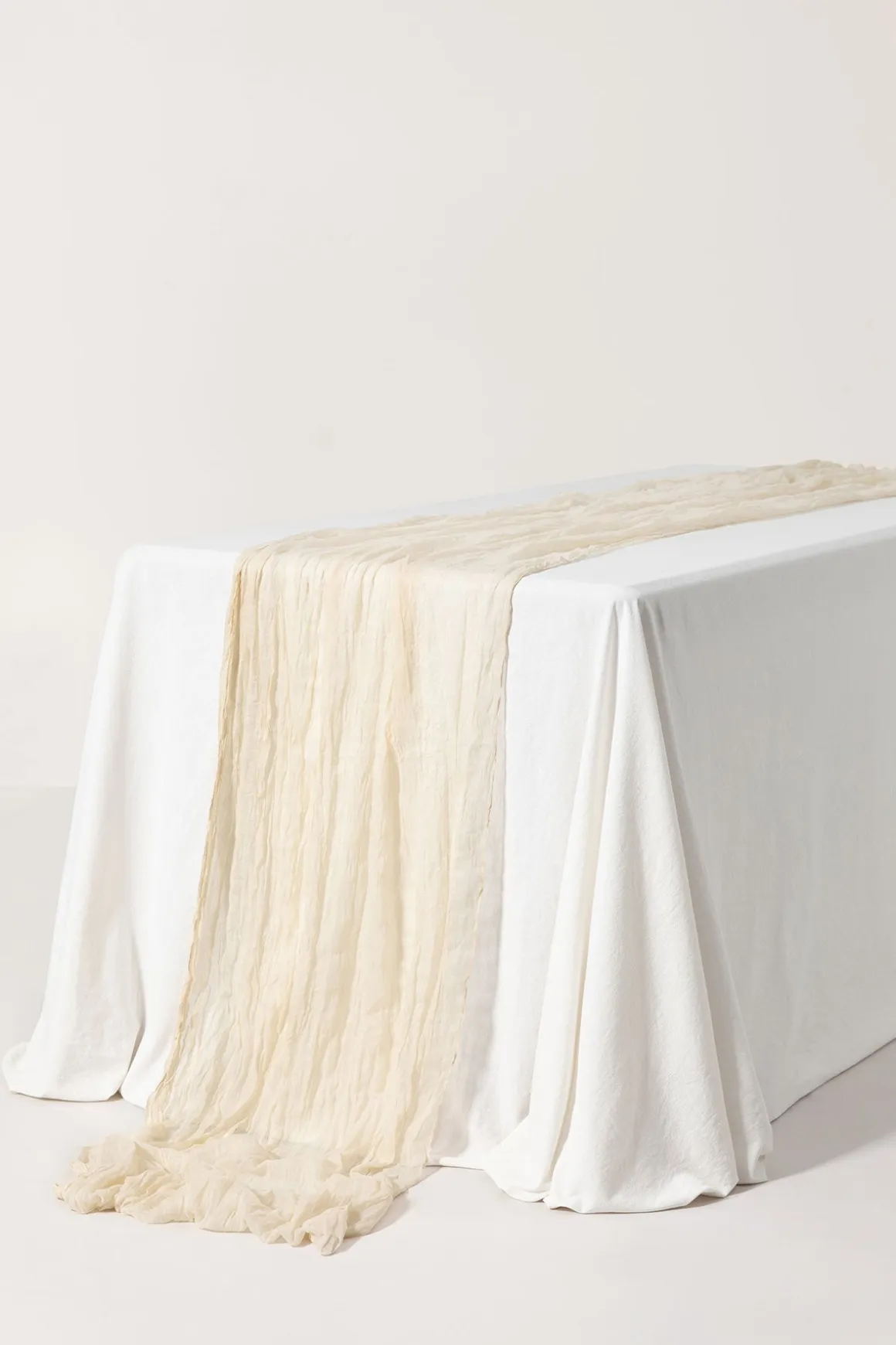 Cheesecloth Table Runner in Ivory
