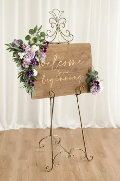 Combo Set Flower Sign Decor in Lilac & Gold | Clearance