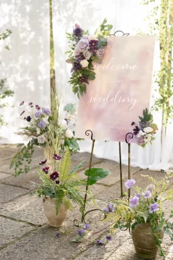 Combo Set Flower Sign Decor in Lilac & Gold | Clearance