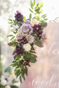 Combo Set Flower Sign Decor in Lilac & Gold | Clearance