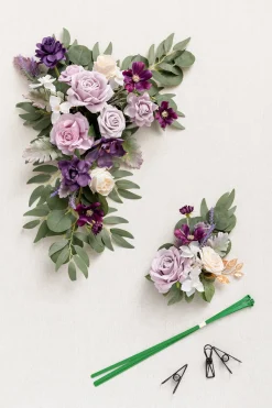 Combo Set Flower Sign Decor in Lilac & Gold | Clearance