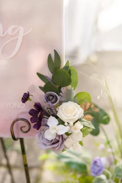 Combo Set Flower Sign Decor in Lilac & Gold | Clearance