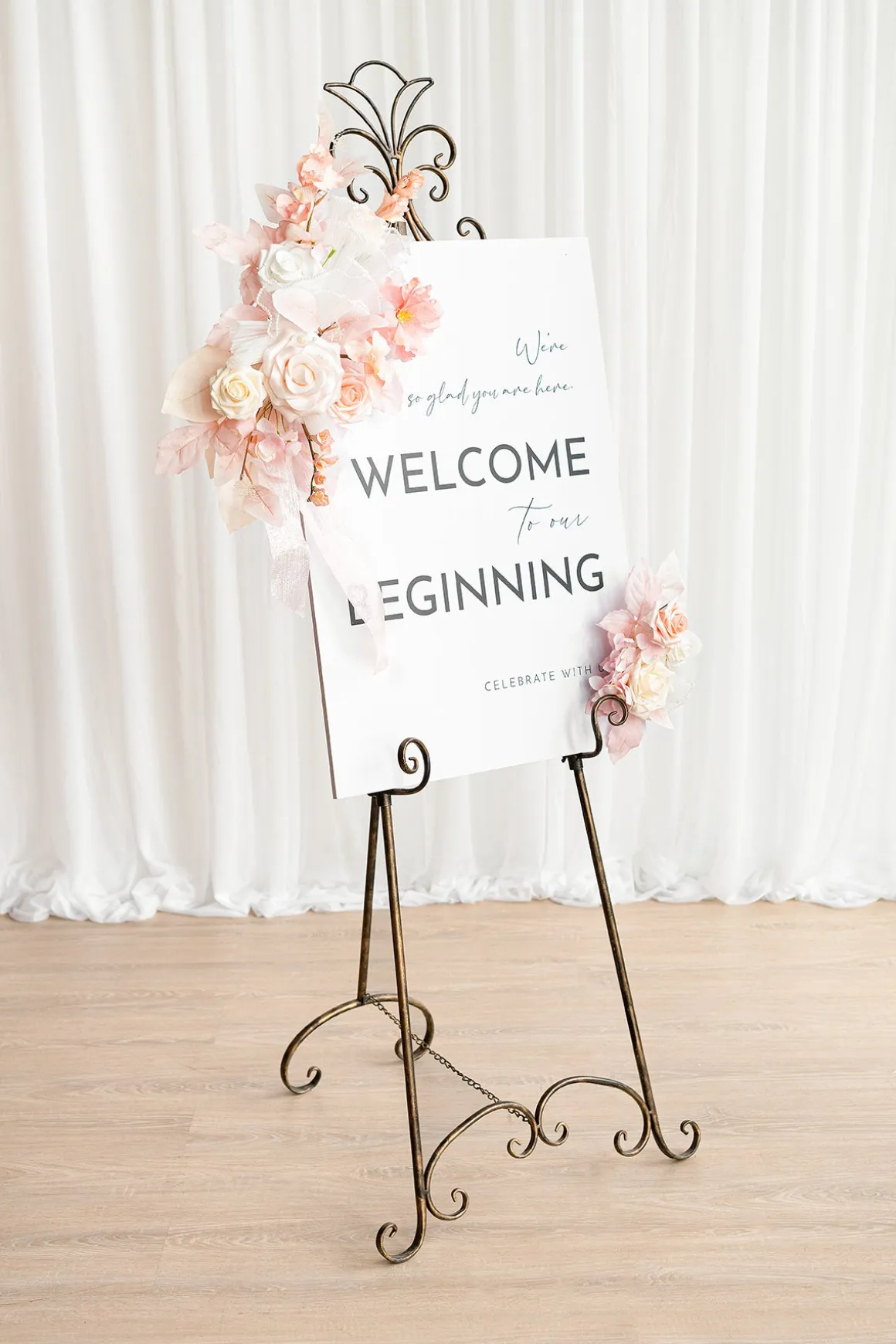 Combo Set Flower Sign Decor in Glowing Blush & Pearl | Clearance