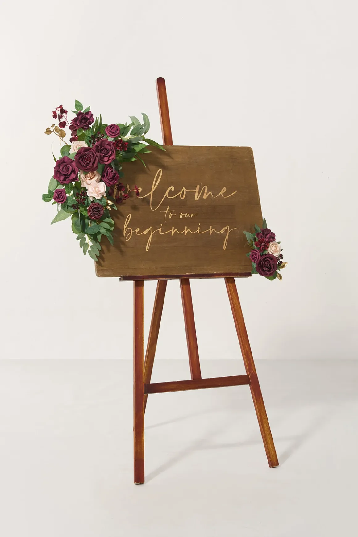 Combo Set Flower Sign Decor in Romantic Marsala | Clearance