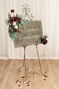 Combo Set Flower Sign Decor in Romantic Marsala | Clearance