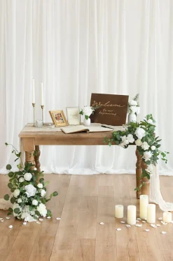 Deluxe Combo Set Flower Sign Decor in White & Sage