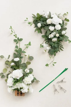 Deluxe Combo Set Flower Sign Decor in White & Sage
