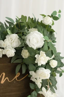 Deluxe Combo Set Flower Sign Decor in White & Sage
