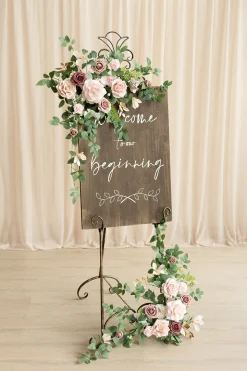 Deluxe Combo Set Flower Sign Decor in Dusty Rose & Cream