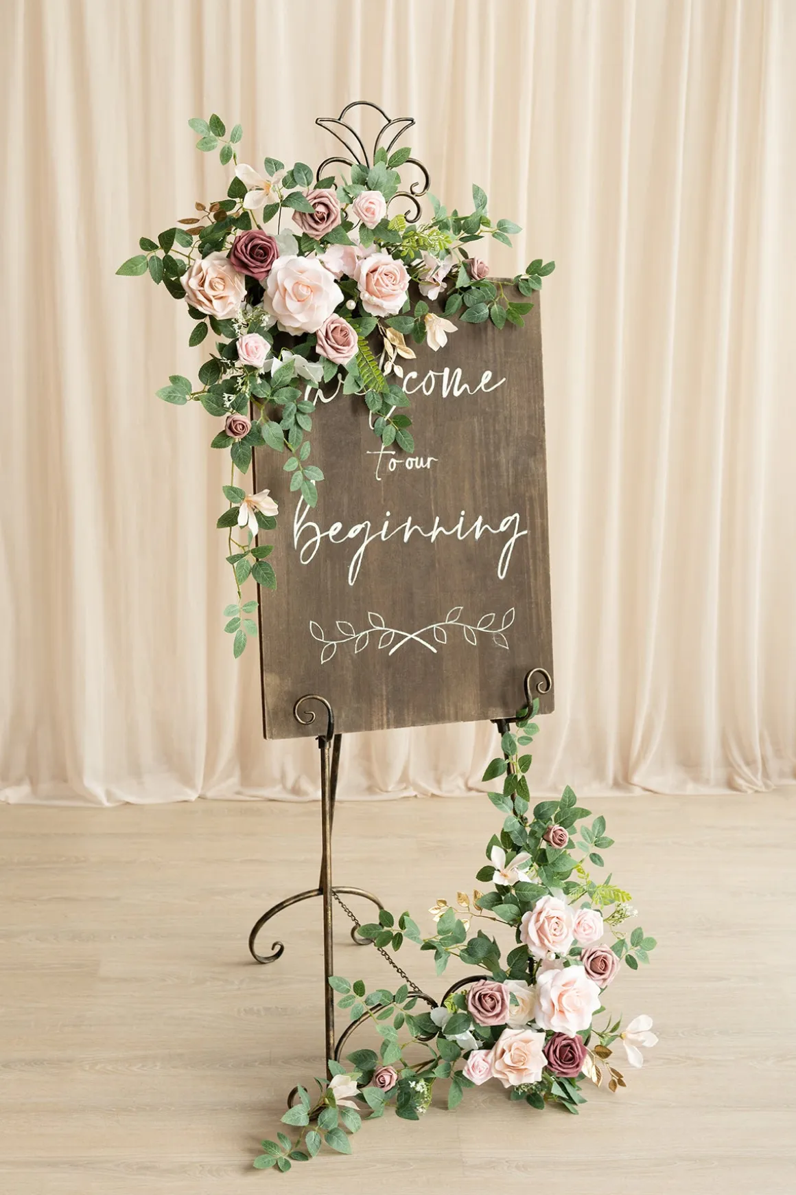 Deluxe Combo Set Flower Sign Decor in Dusty Rose & Cream