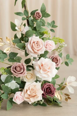 Deluxe Combo Set Flower Sign Decor in Dusty Rose & Cream