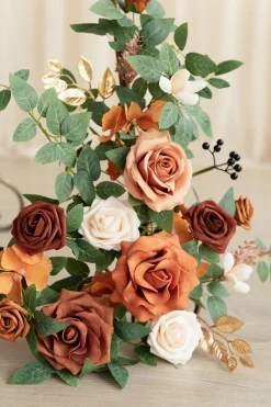 Deluxe Combo Set Flower Sign Decor in Sunset Terracotta