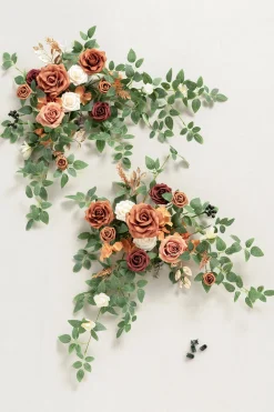 Deluxe Combo Set Flower Sign Decor in Sunset Terracotta