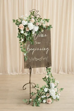 Deluxe Combo Set Flower Sign Decor in White & Sage