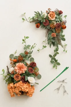 Deluxe Combo Set Flower Sign Decor in Sunset Terracotta | Clearance