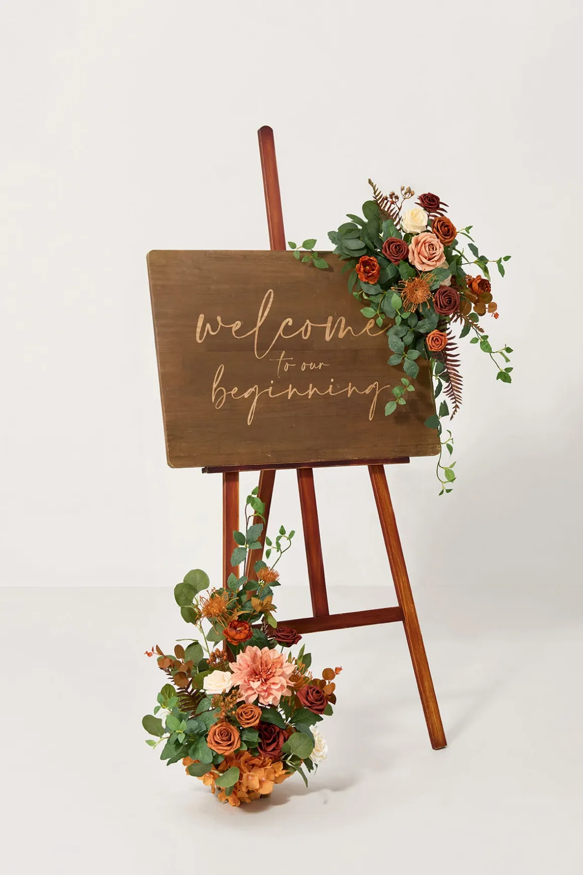 Deluxe Combo Set Flower Sign Decor in Sunset Terracotta | Clearance