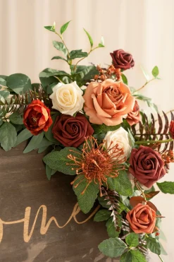Deluxe Combo Set Flower Sign Decor in Sunset Terracotta | Clearance