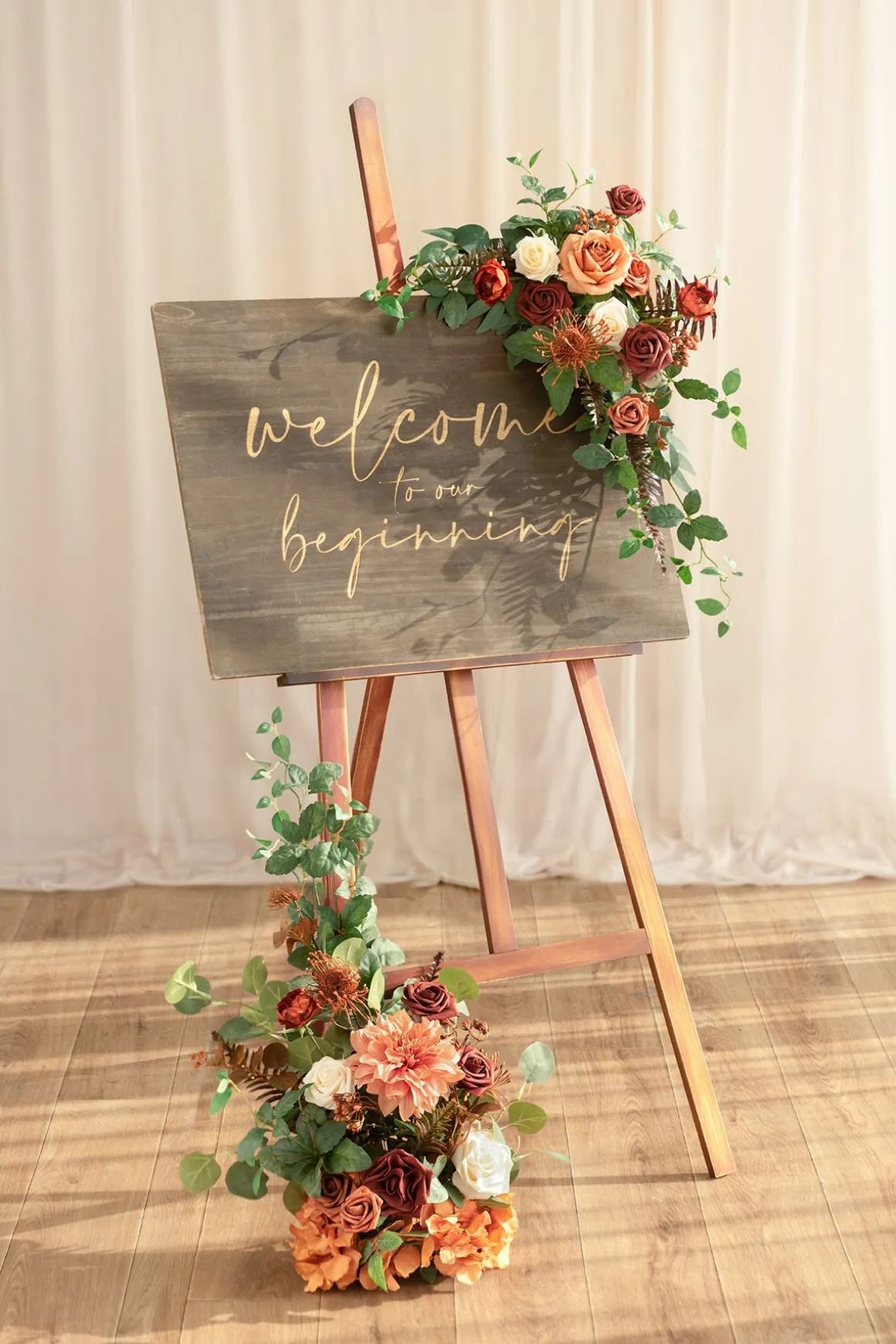 Deluxe Combo Set Flower Sign Decor in Sunset Terracotta | Clearance