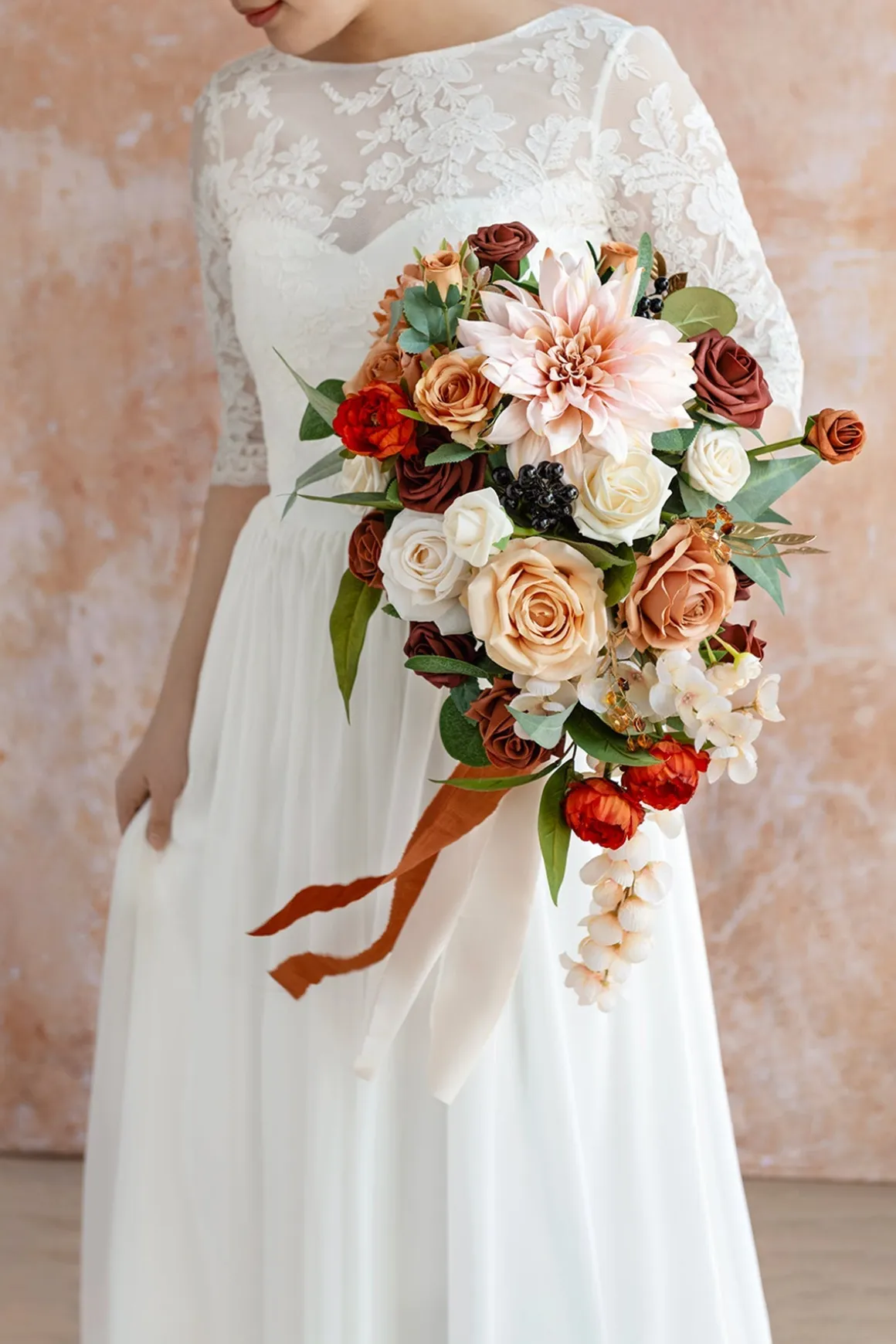 Deluxe Wedding Flower Package in Sunset Terracotta