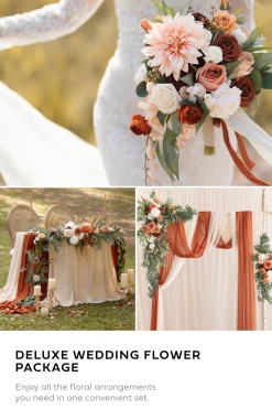 Deluxe Wedding Flower Package in Sunset Terracotta