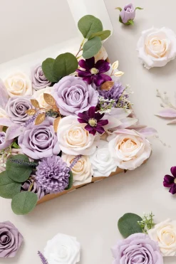 DIY Designer Flower Boxes in Audrey Lilac & Cream (Grand Box) | Clearance