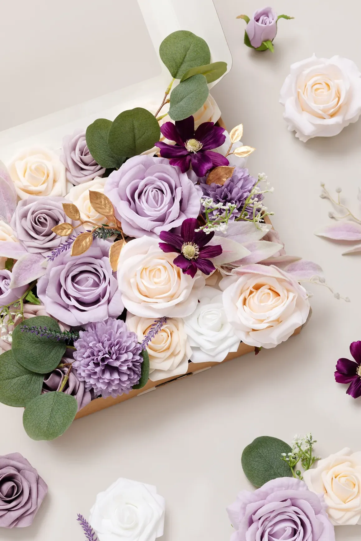 DIY Designer Flower Boxes in Audrey Lilac & Cream (Grand Box) | Clearance